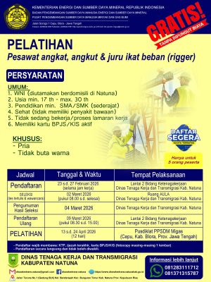SEGERA DAFTAR!!! Kuota terbatas (5  orang)